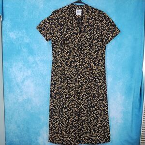 Leslie Fay Dresses Petite Women's Belted Midi Dress, Black & Tan, Size 10